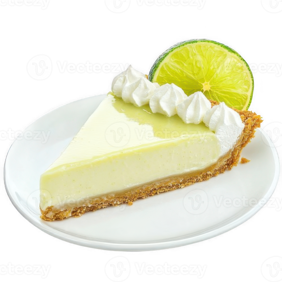 A slice of lime pie on a plate png