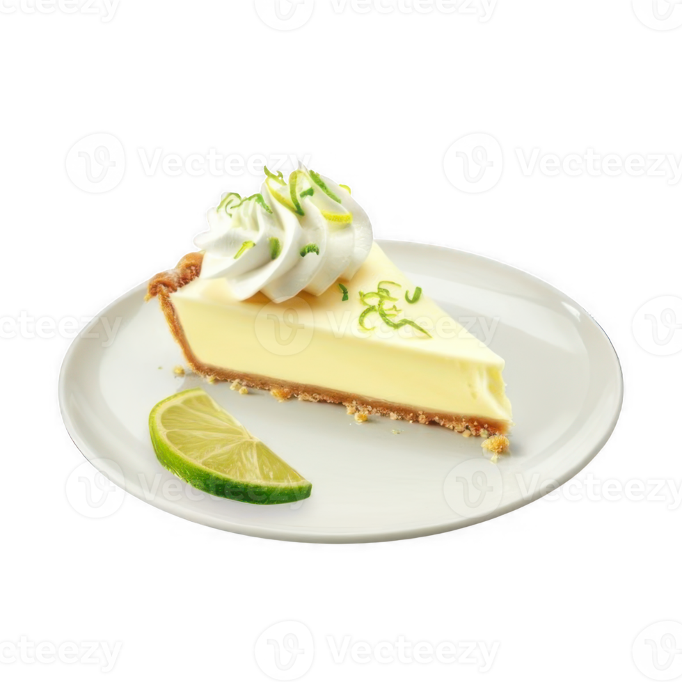 A slice of key lime pie on a plate png