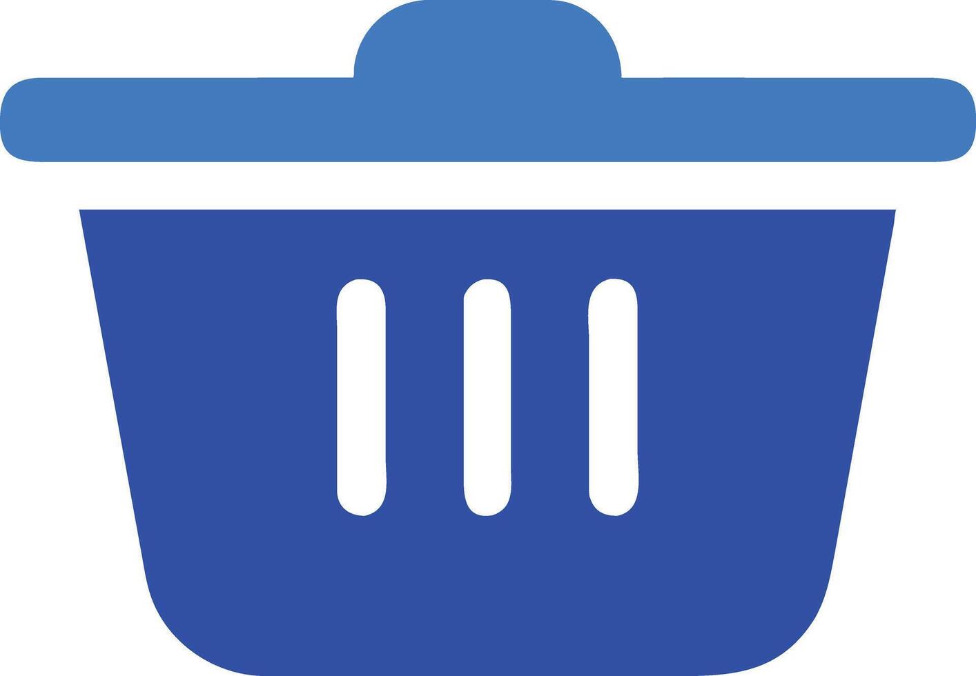 Simple Blue Trash Can Icon vector