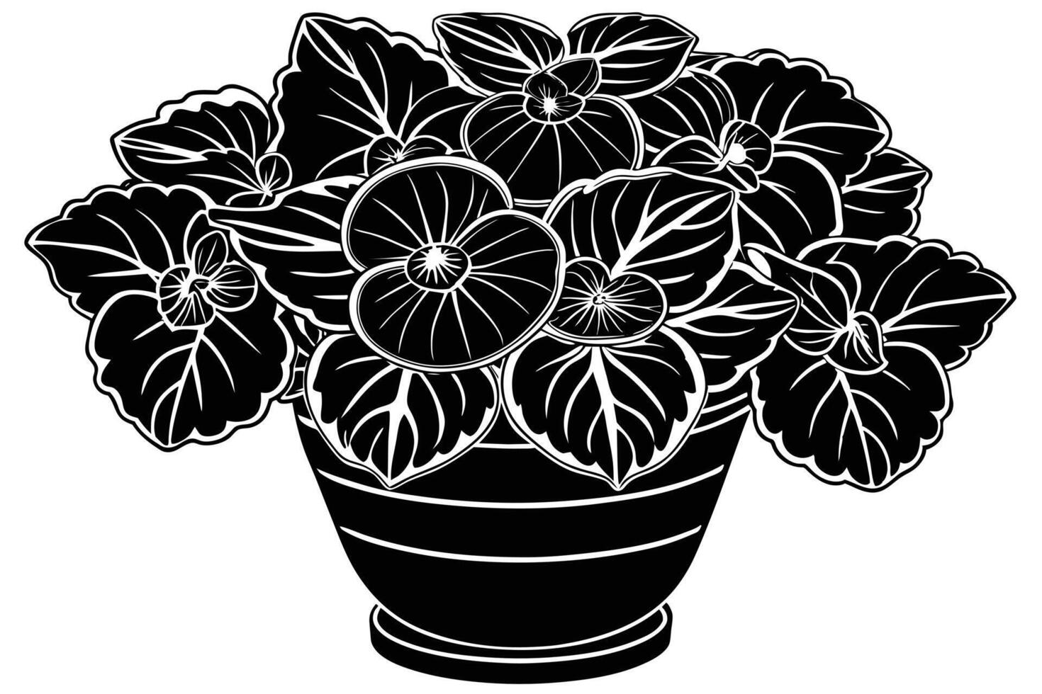 A Flowering Plant in a Pot vector