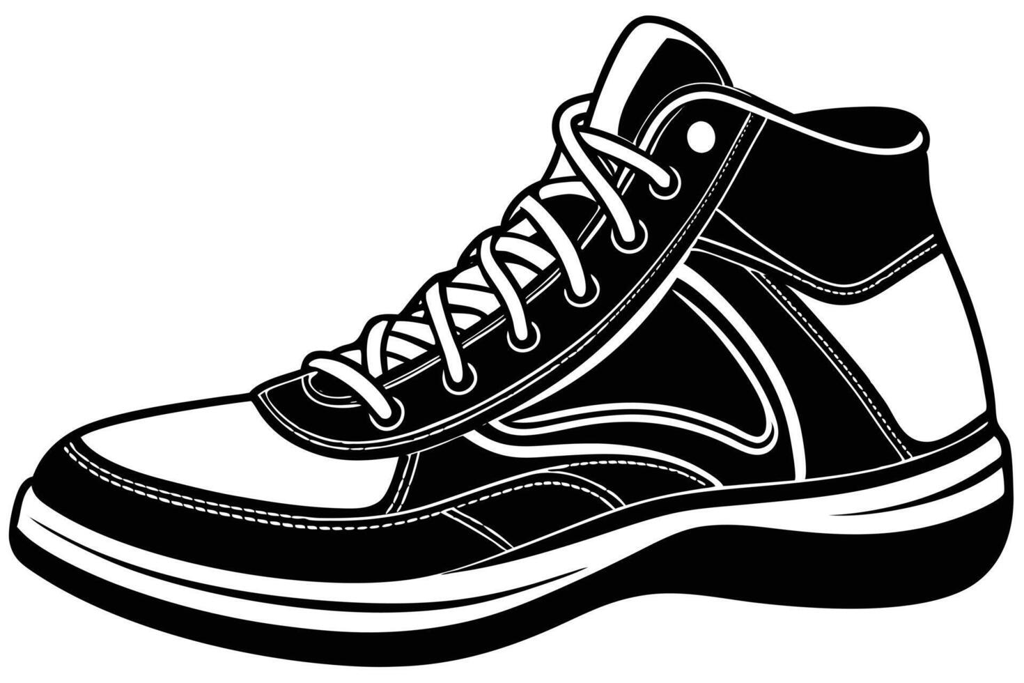 Stylish High-Top Sneaker Illustration vector