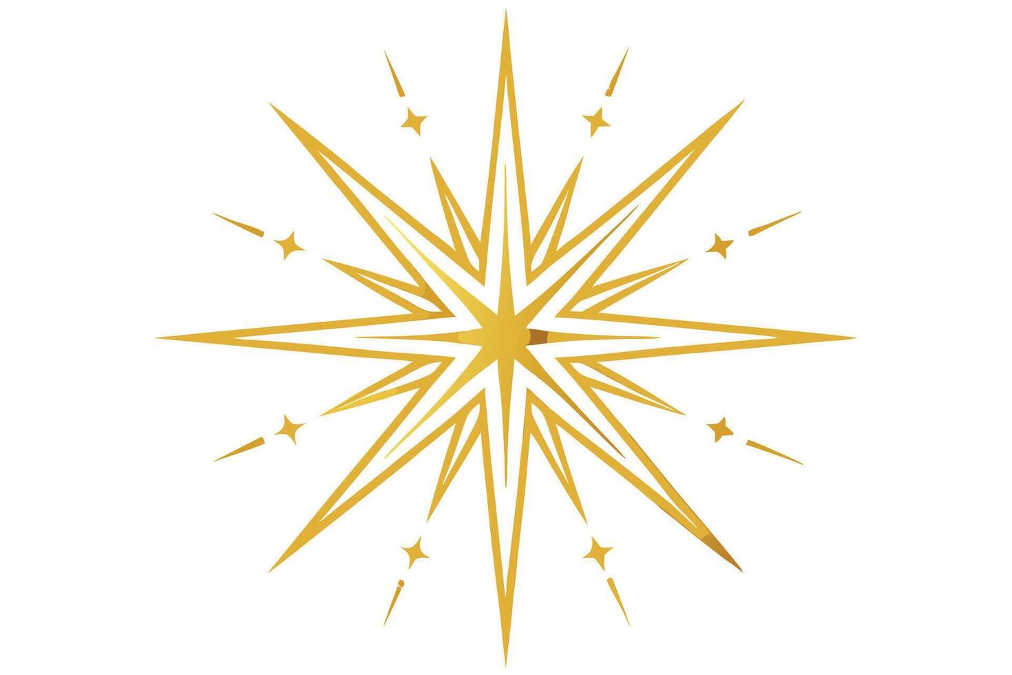 Golden starburst graphic design for holiday projects. vector
