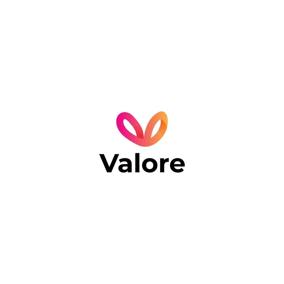 V letter and loop icon modern logo vector