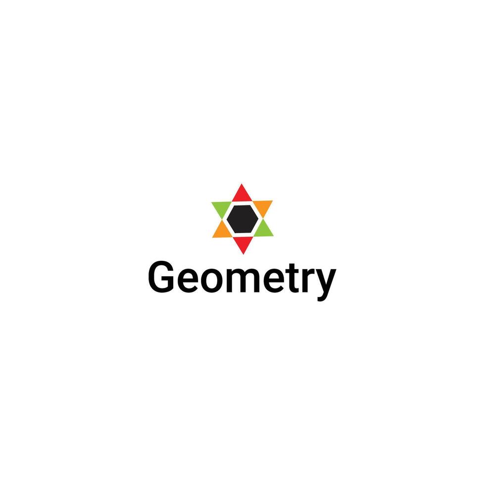 Triangle and hexagon modern logo design vector