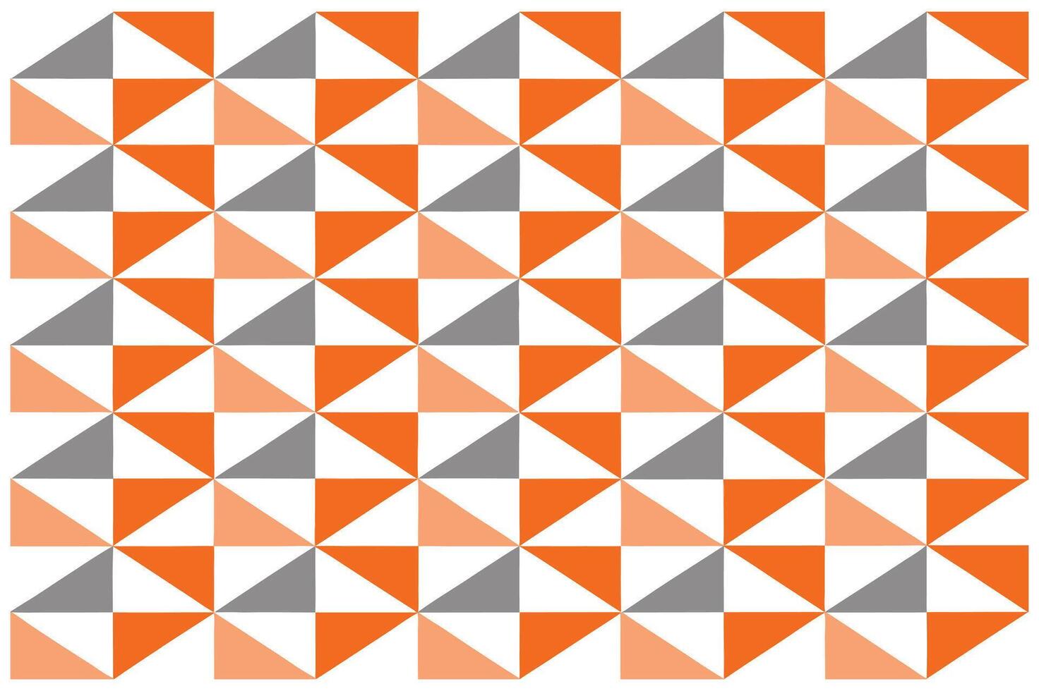 Seamless Geometric Pattern with Triangles and Squares in Orange and White vector