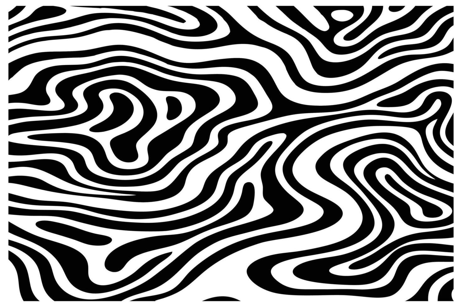 Black and Cream Abstract Pattern with Organic Curves vector
