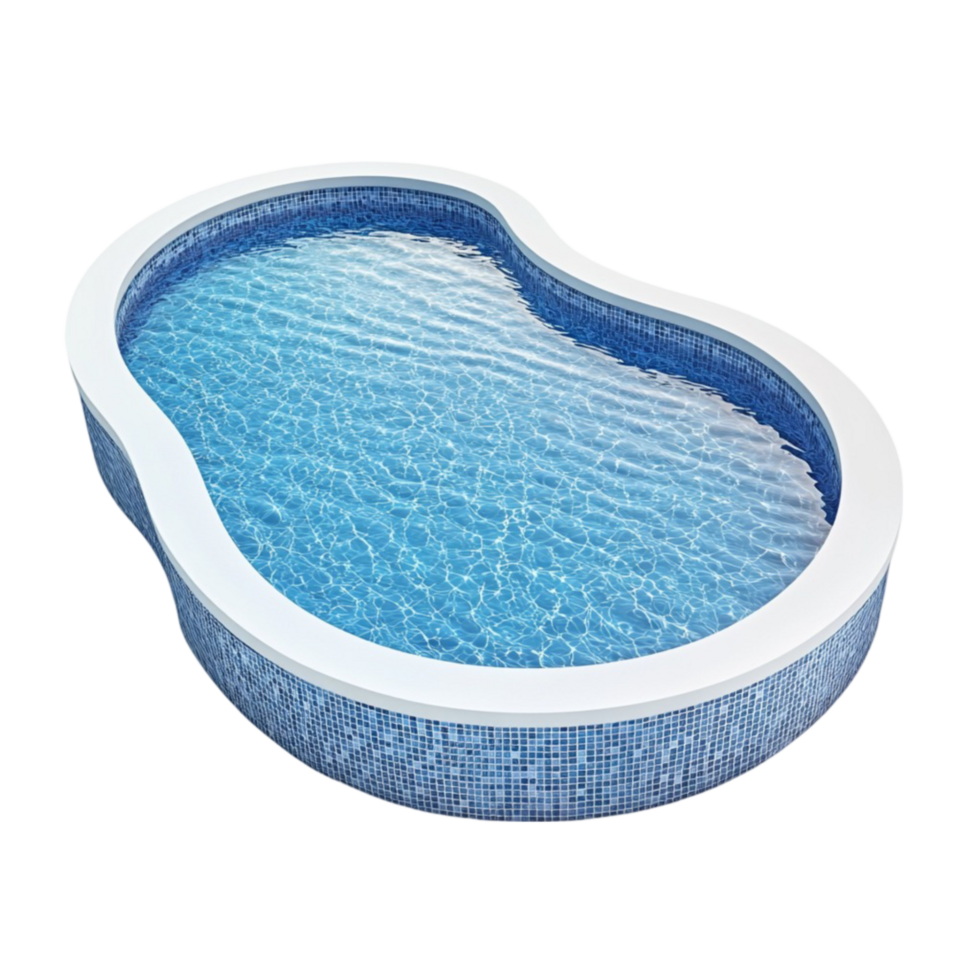 A swimming pool with a blue oval shape png
