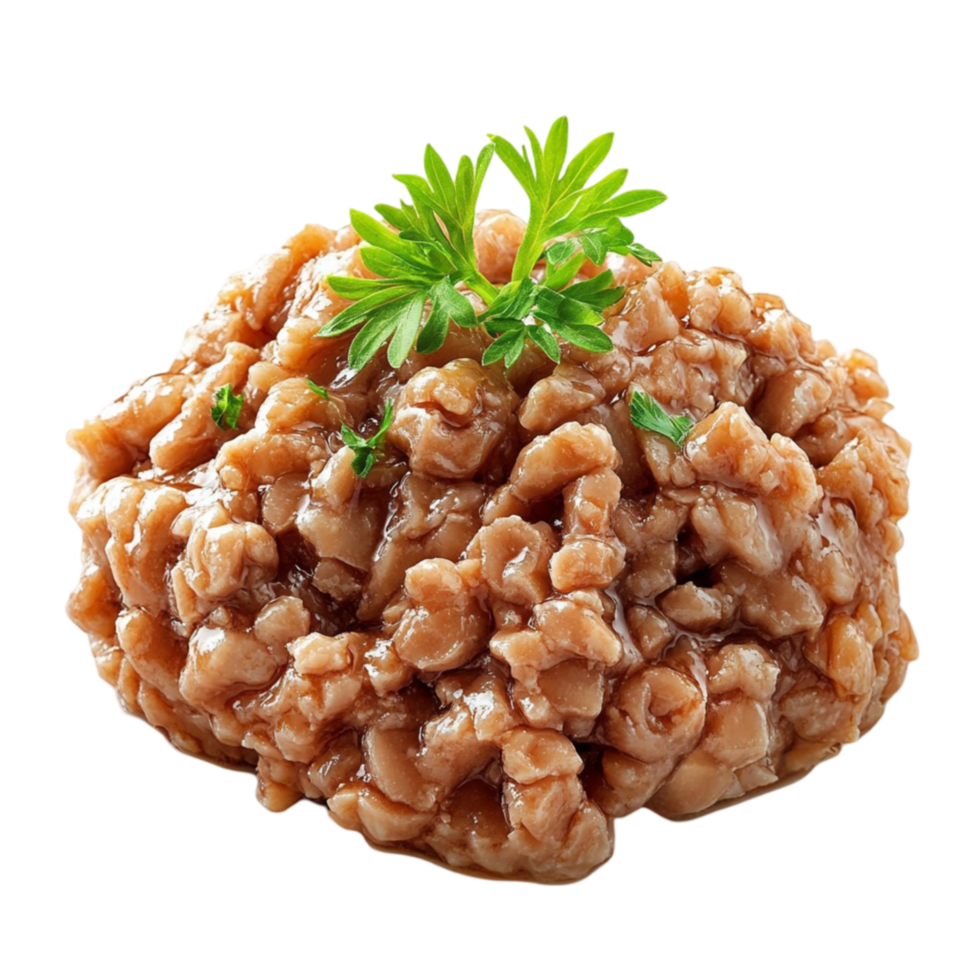 A piece of meat with parsley on top png