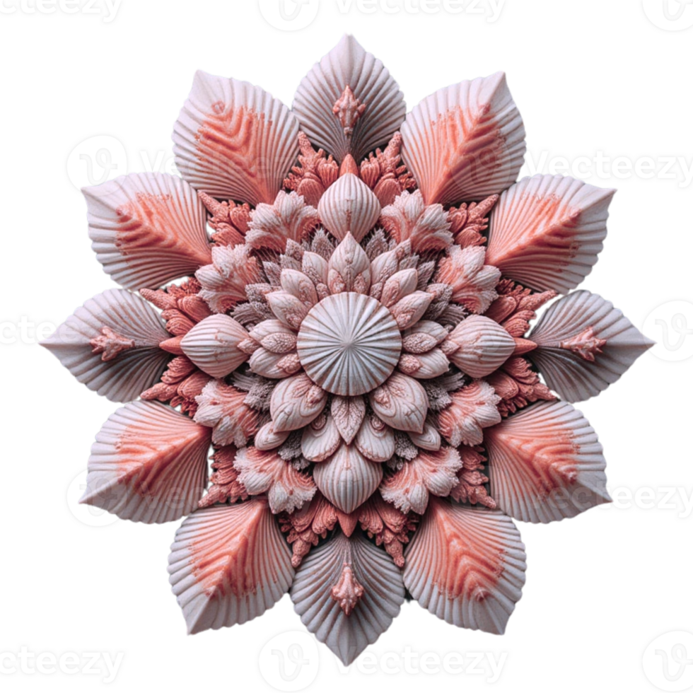 A flower made out of pink and white paper png
