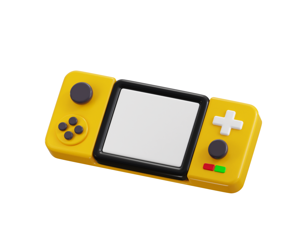 Handheld game console 3d render concept of game console, portable Game console icon illustration png