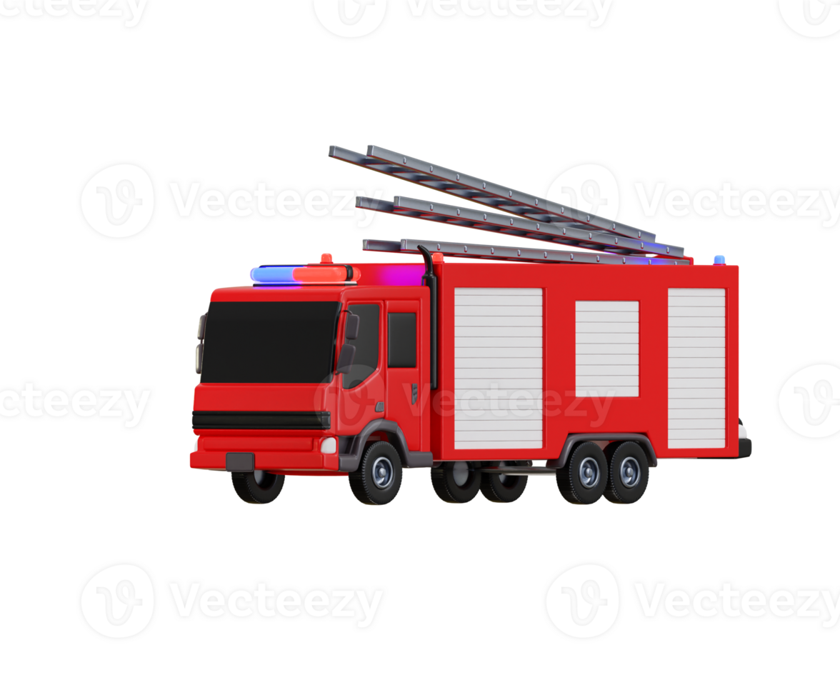 firefighter truck icon 3d rendering illustration png