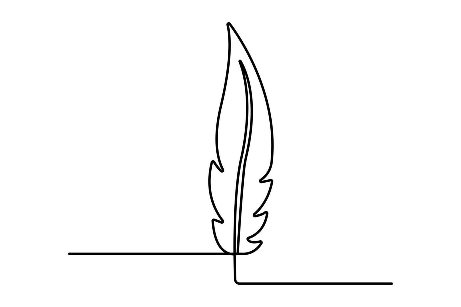 17.Continuous one line art simple bird feather sketch outline illustration vector