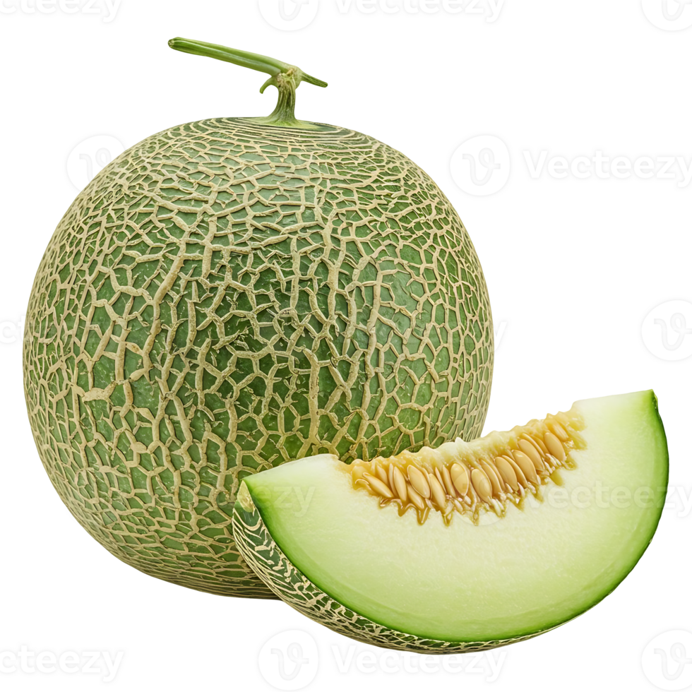 Cantaloupe Whole and Sliced png