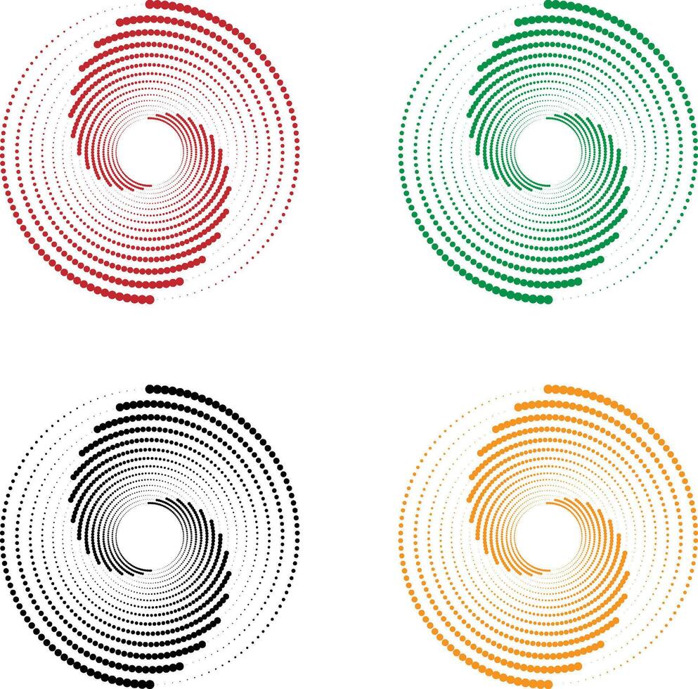 Spiral dot geometric set with white background vector