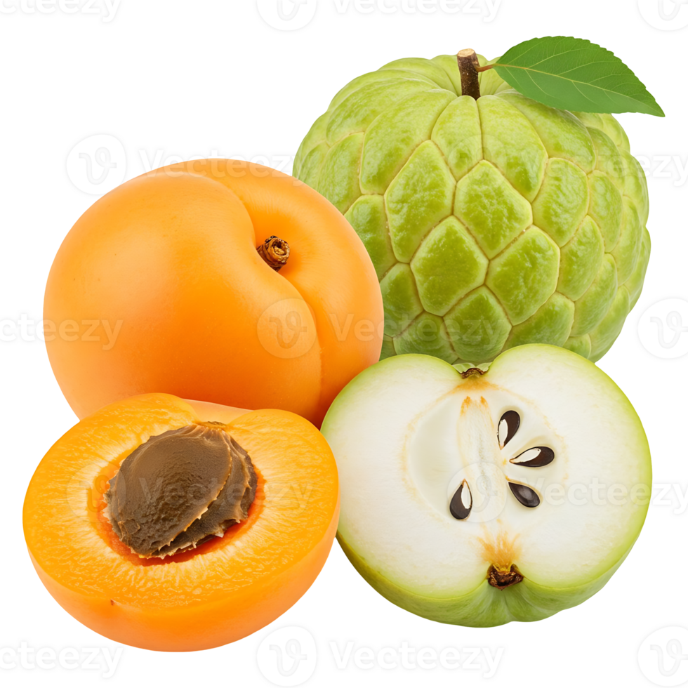 Apricots and Cherimoya Mix png