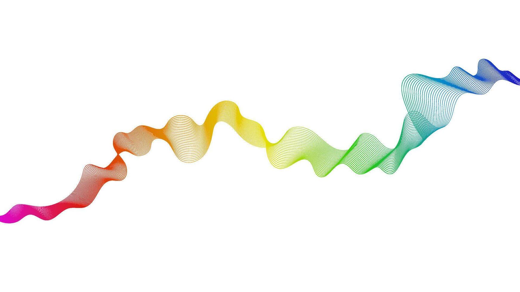 Abstract backdrop with colorful wave gradient lines on white background. Modern technology wave design vector