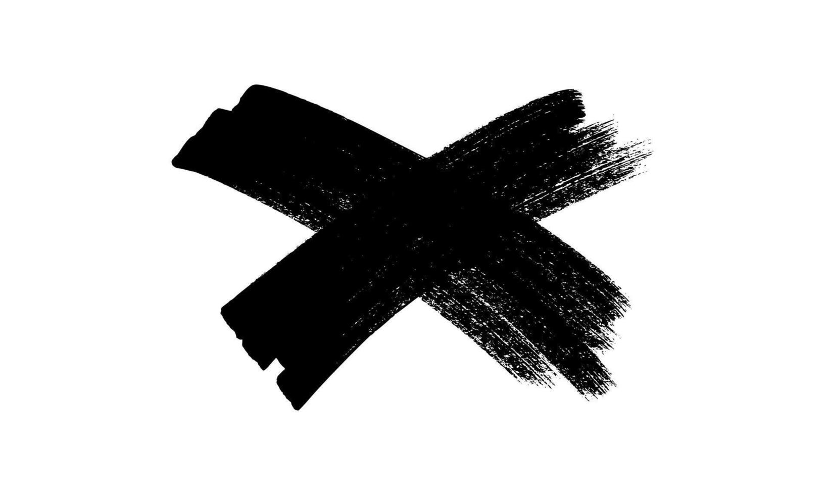 Hand drawn brush cross symbol. Black sketch cross symbol on white background. illustration vector