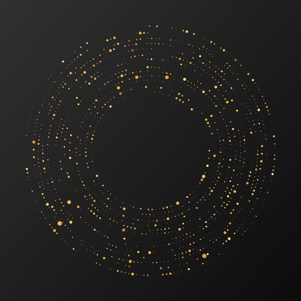 Abstract gold glowing halftone dotted background. Gold glitter pattern. Circle halftone dots. illustration vector
