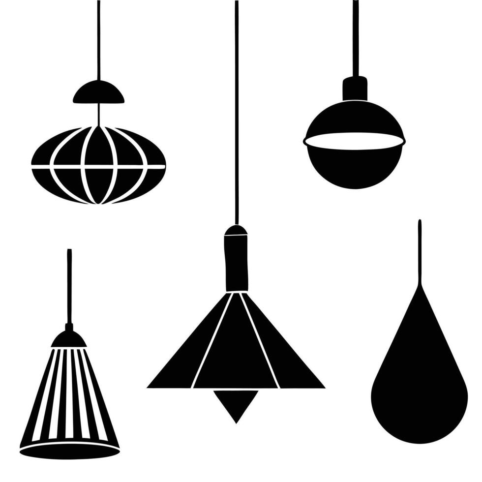 Creative Lamp black silhouettes design on a white background vector