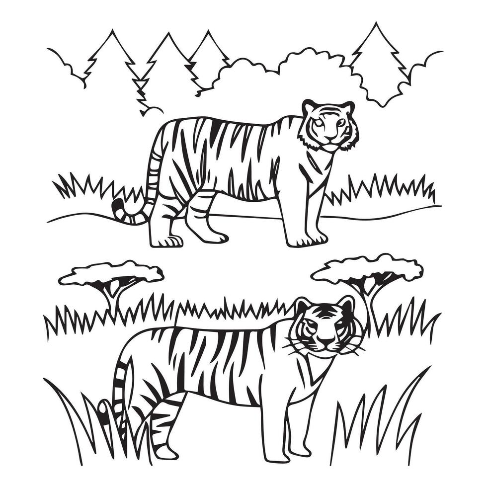 Cute Tiger animal art design vector