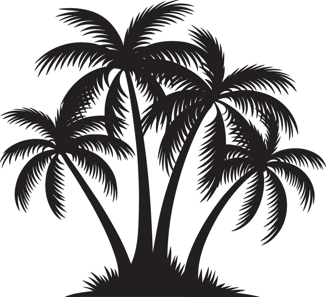 Coconut Plum Tree Silhouette Image Palm Clipart Transparent vector