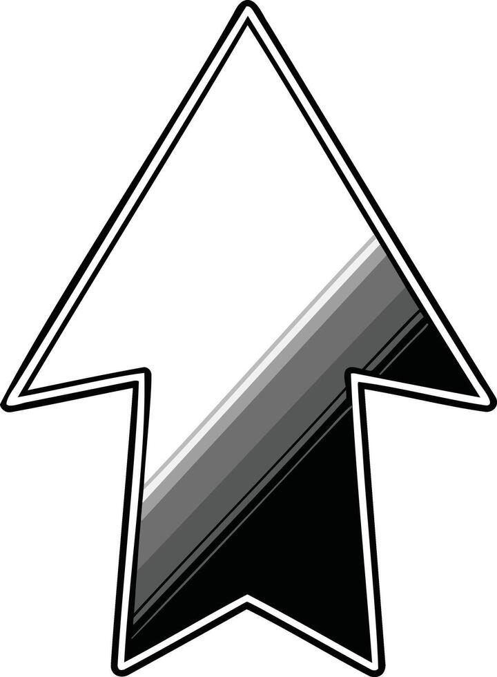 Bold Black and White Abstract Arrow Symbol with High Contrast Digital Design for Navigation Direction and Modern Infographic Graphics in Futuristic Minimalist Art Style vector