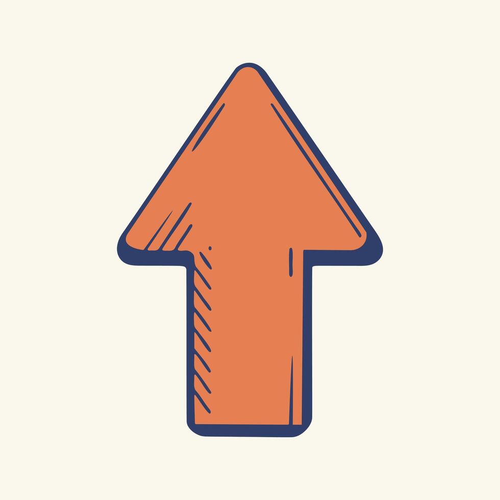 Hand-drawn Cartoon Style Up Arrow Illustration Bold Sketch Direction Symbol for Navigation Progress Growth and Success in Digital Art vector