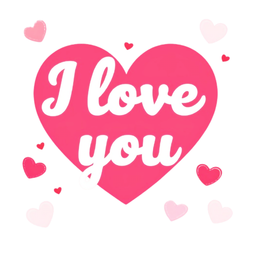 i love you text on transparent background png
