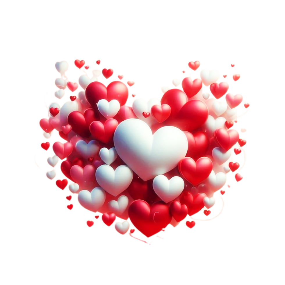 valentine's day hearts on transparent background png