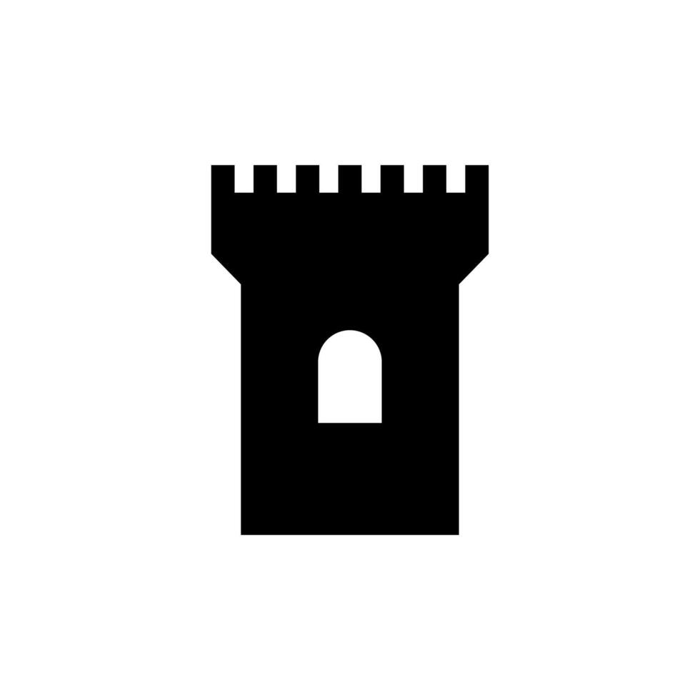 A black and white illustration of a castle tower vector