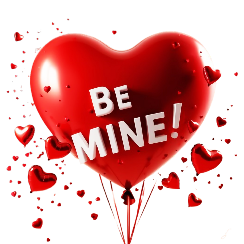 be mine heart balloon png