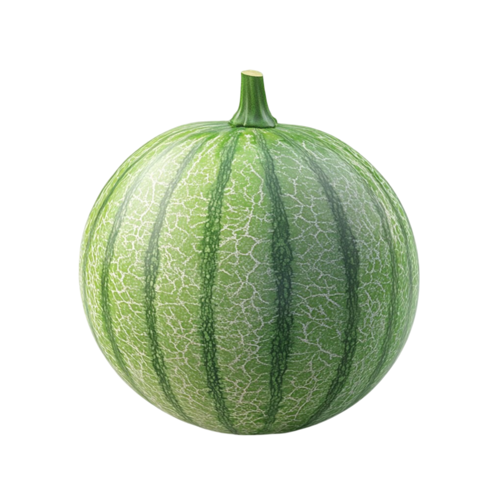 Perfectly Round Watermelon with Natural Stripes png