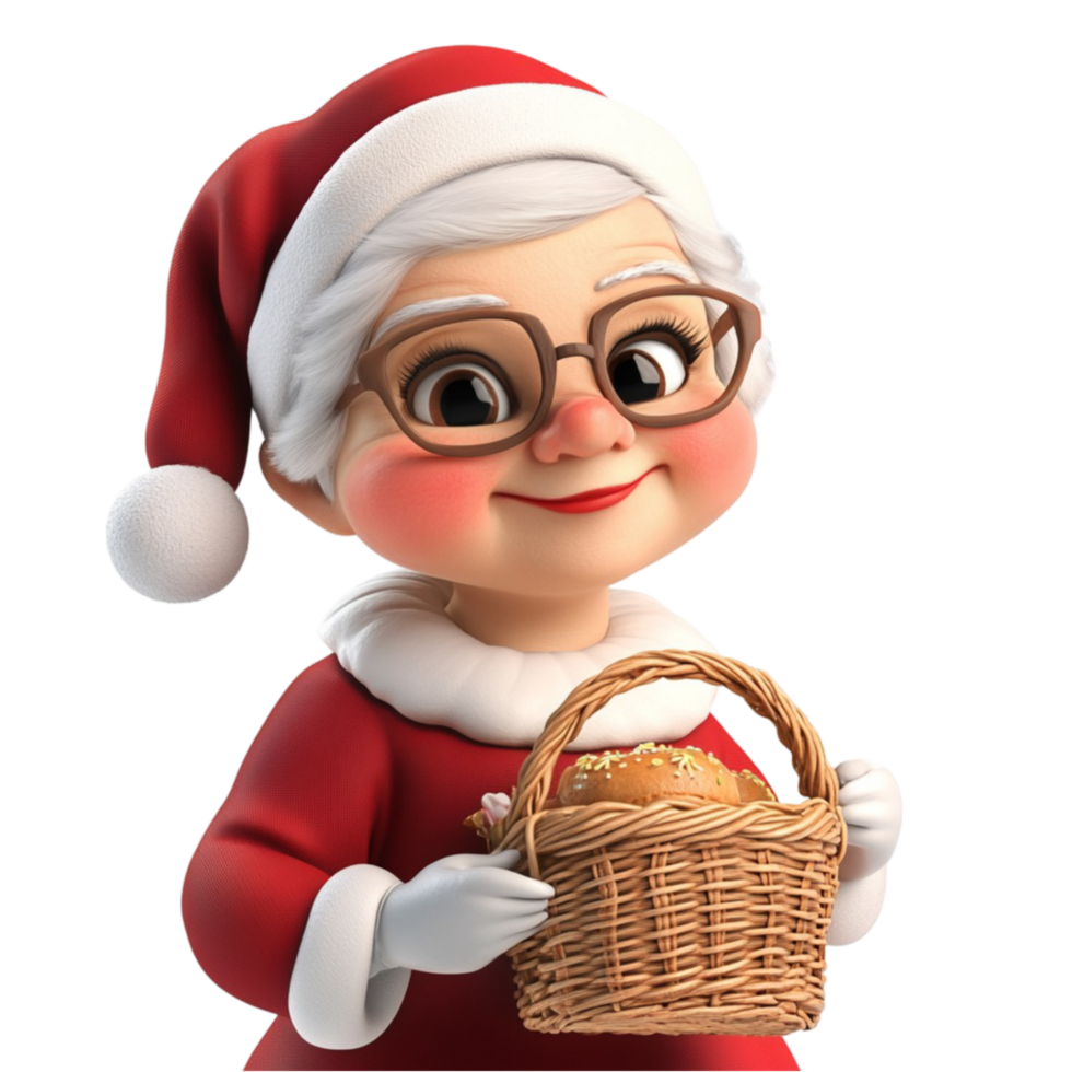 Santa Claus Figurine with Basket png