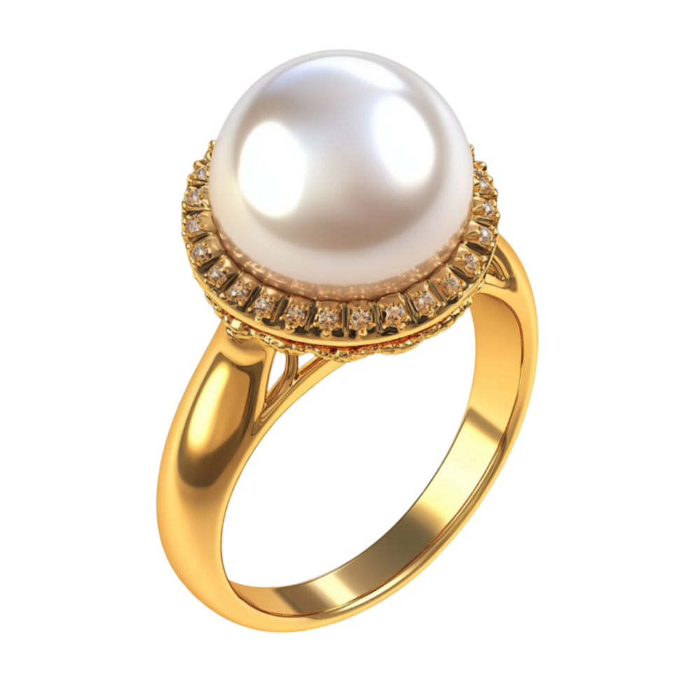 Elegant Gold Ring with Pearl png