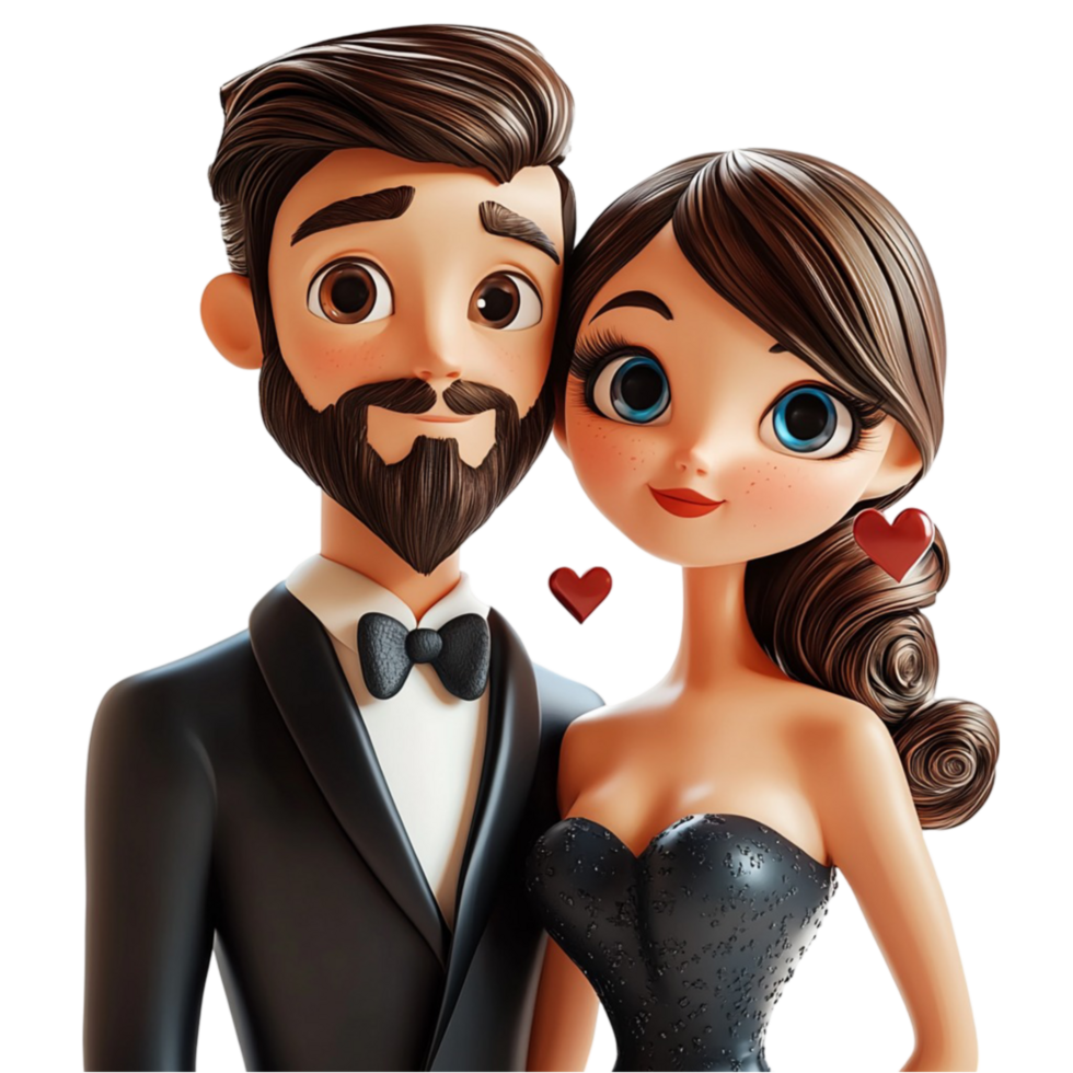 Romantic Wedding Couple Figurine png