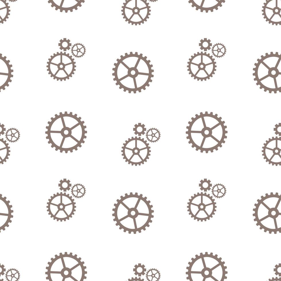 Seamless pattern with gears on a white background vector