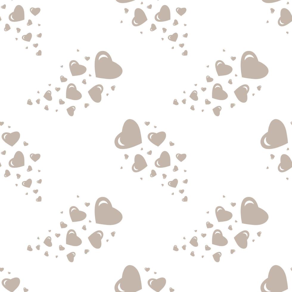 Seamless pattern with beige hearts on a white background vector