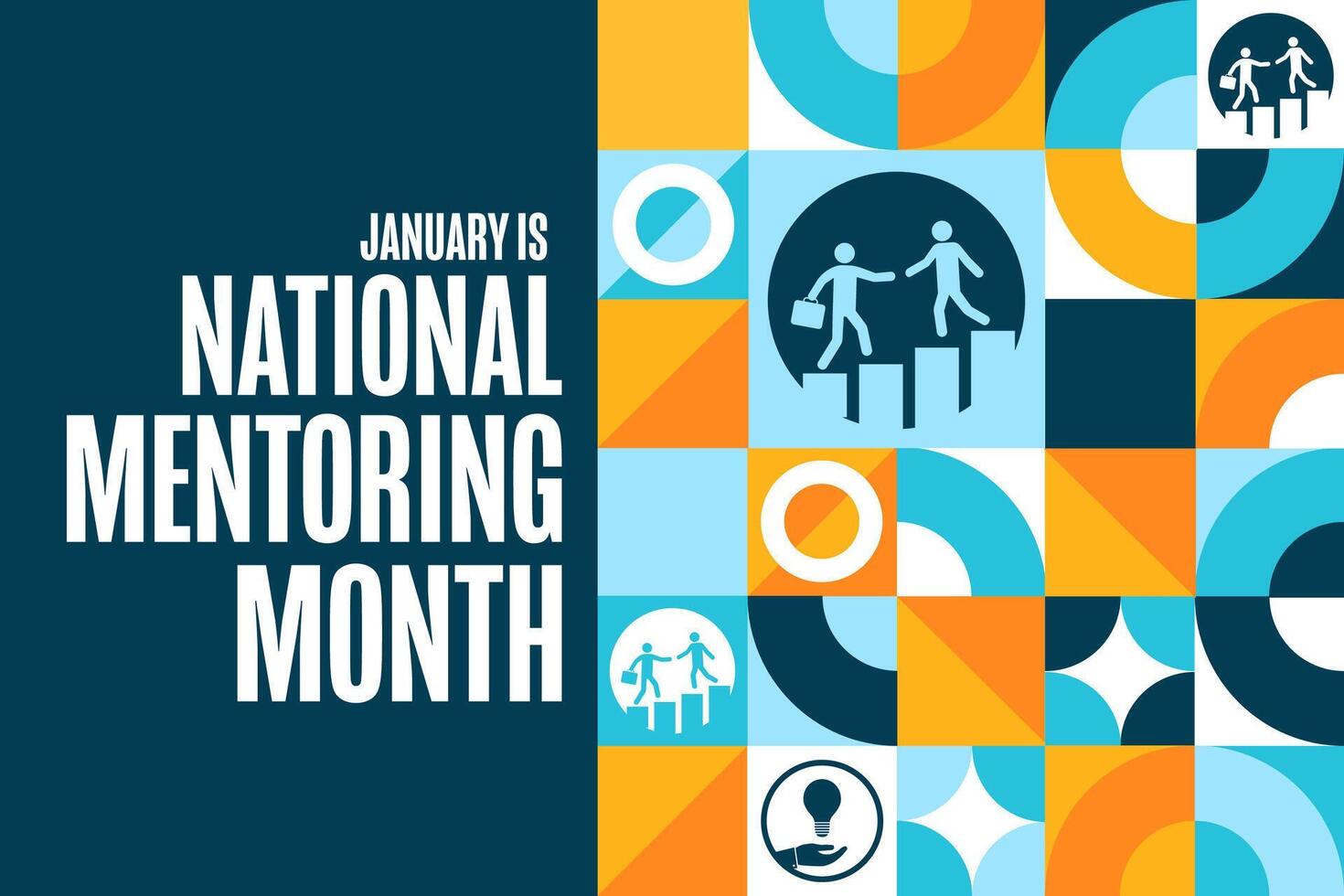January is National Mentoring Month. Holiday concept. Template for background, banner, card and poster with text. illustration. vector