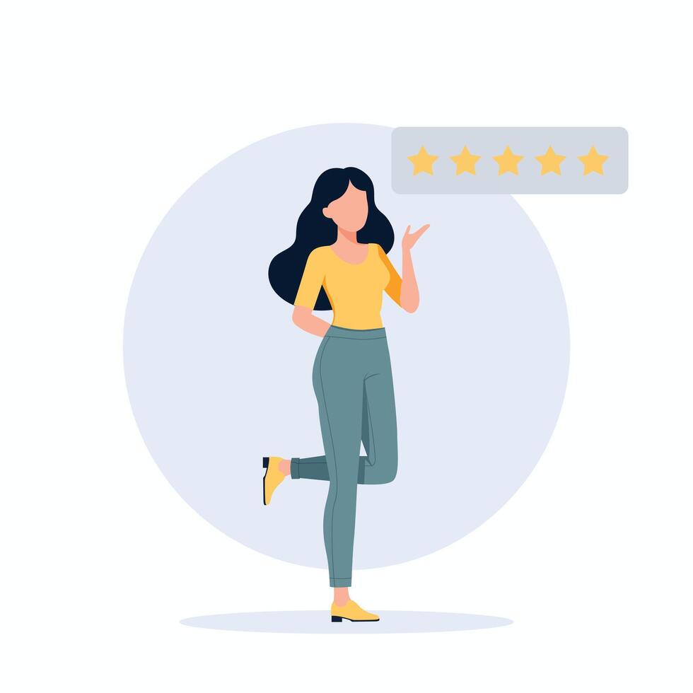 Star rating concept. customer revieww concept, feedback vector