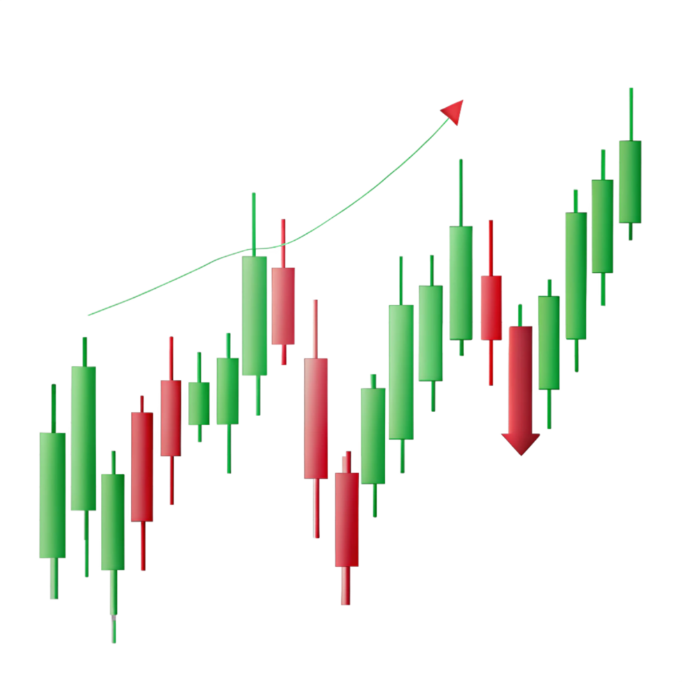 Trading Chart Candlestick Pattern Bullish and Bearish arrows transparent background png