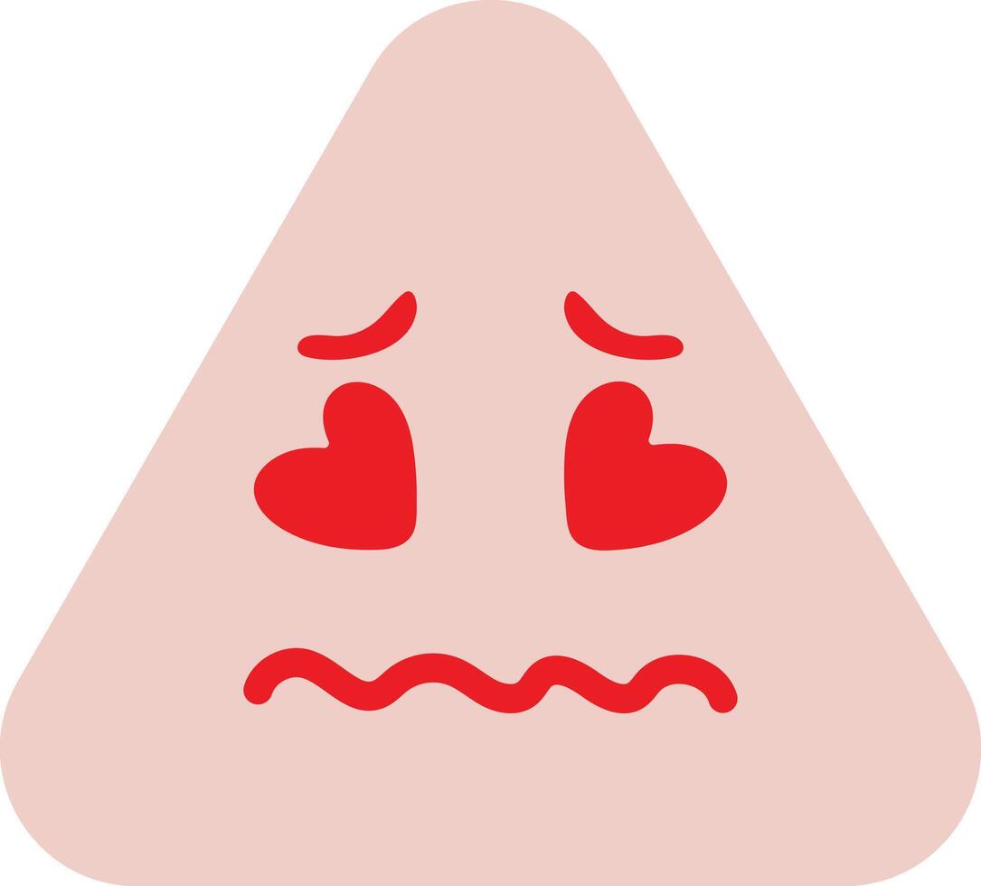 Cute Heart Eyes Triangle Character vector