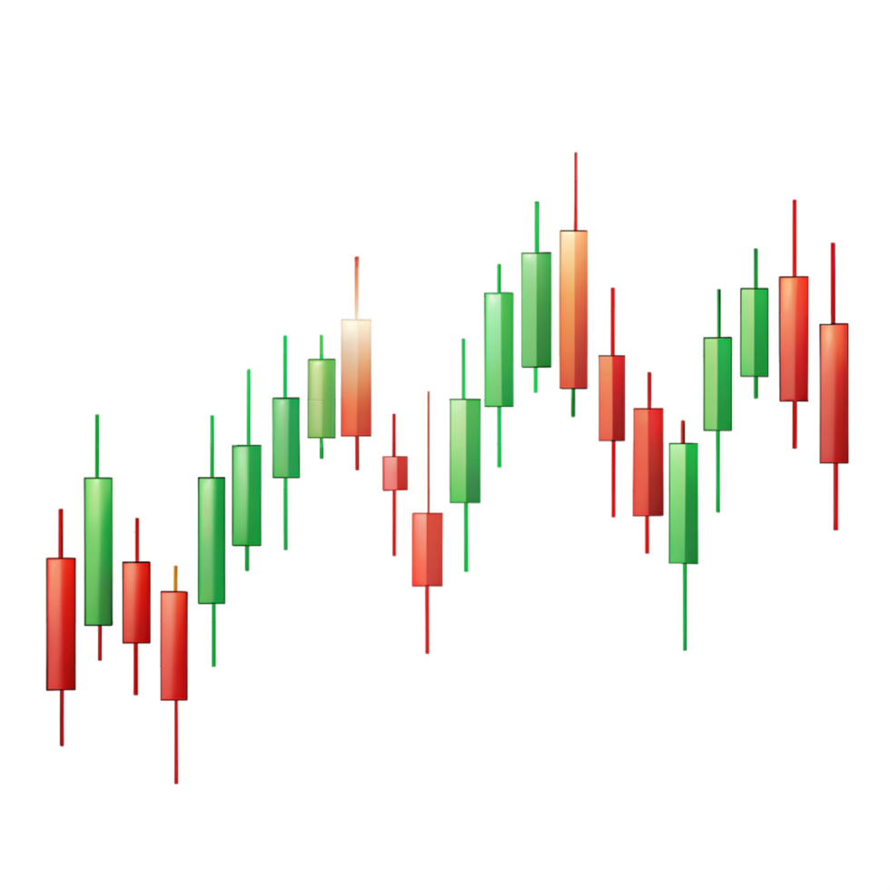 Trading Chart Candlestick Pattern Bullish and Bearish isolated on transparent background png