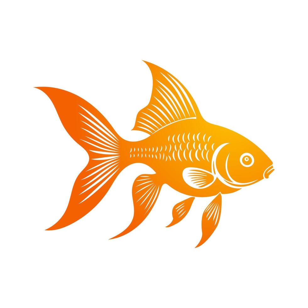 Gradient Goldfish Side View Design vector