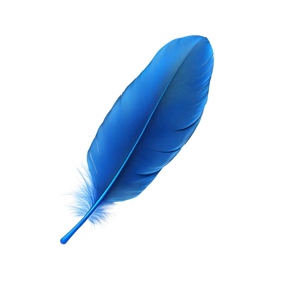 blue feather icon on transparent background png