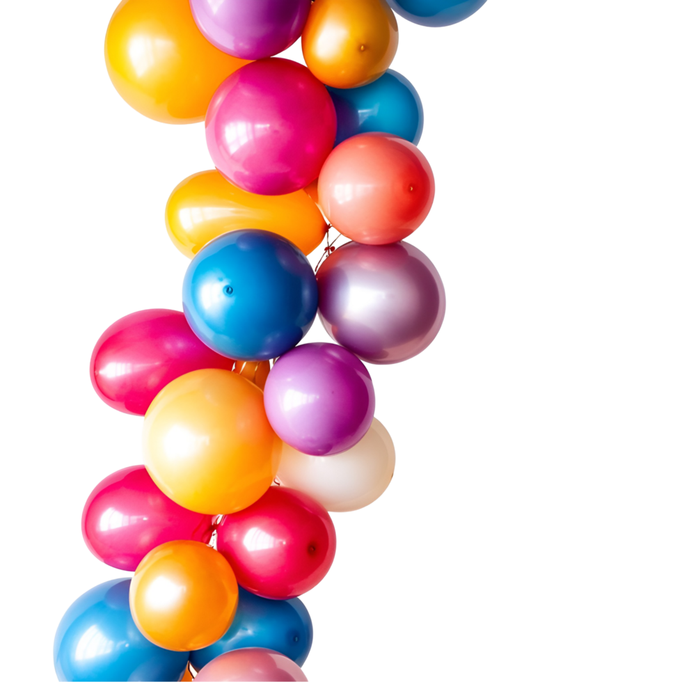 3d rendering of colorful ballons transparent background png