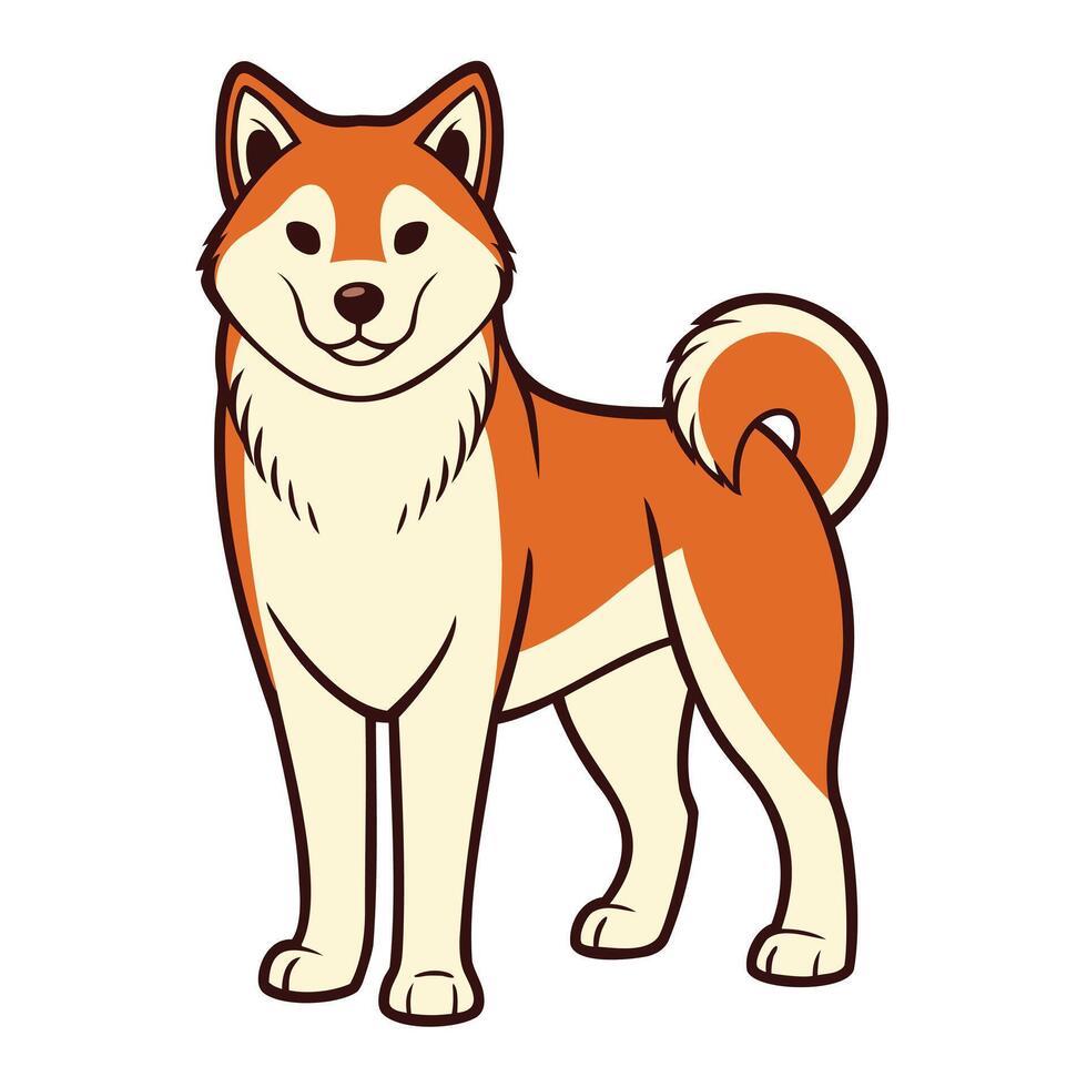 Majestic Akita Dog Clipart Bold Beautiful Designs vector