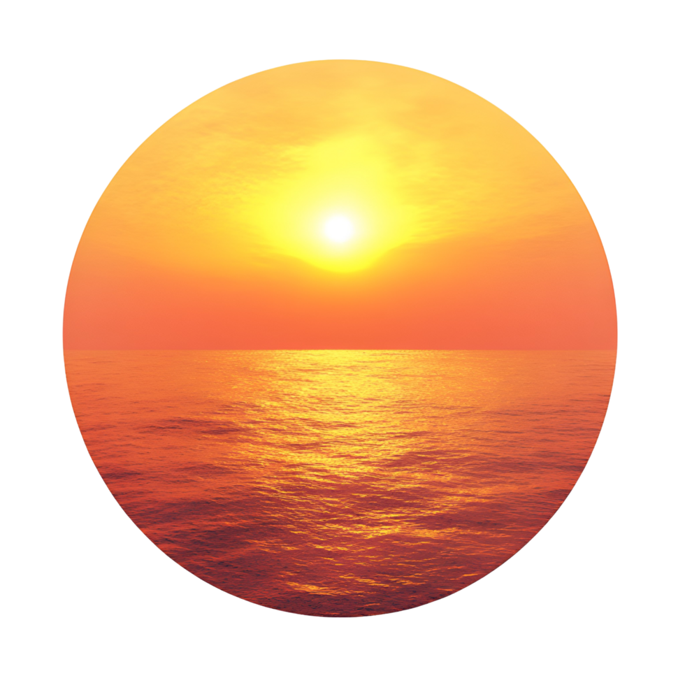 sunset over the ocean transparent background png