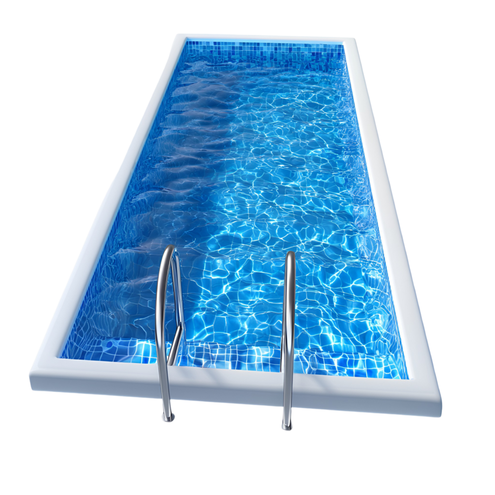 a swimming pool with a blue water transparent background png