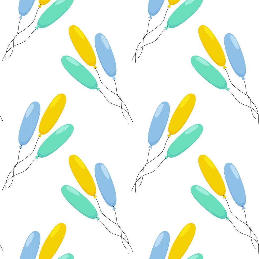 Colorful balloons in a playful arrangement on a white background vector