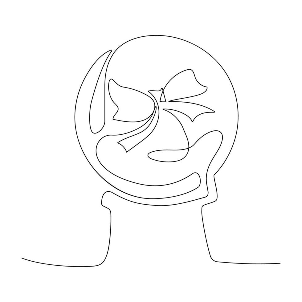 Unique outline of a decorative globe with a bow design on a minimalistic background vector